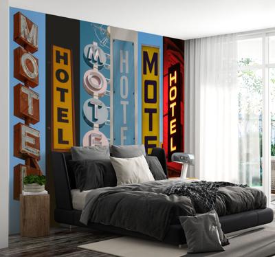 Hotel borden fotobehang