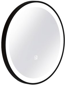 Sjithouse ronde spiegel met LED verlichting en anti-condens Ø40cm mat zwart