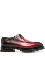 Santoni chaussures bateau en cuir à lacets - Rouge - thumbnail