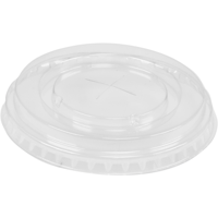 Deksel | sapbeker | Gerecycled PET | vlak met kruisgat | Ø95mm | transparant | 800 stuks