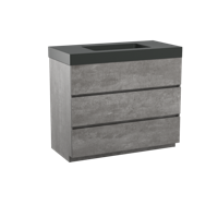 Storke Edge staand badmeubel 105 x 52 cm beton donkergrijs met Scuro High enkele wastafel in mat kwarts