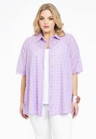 Blouse A-lijn broderie anglaise 50/52 light purple - thumbnail