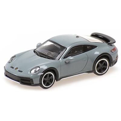 Minichamps Modelauto - Porsche 911 - grijs/groen - 6 x 2 x 2 cm - speelgoedauto