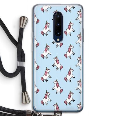 Eenhoorns overal: OnePlus 7 Pro Transparant Hoesje met koord