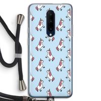 Eenhoorns overal: OnePlus 7 Pro Transparant Hoesje met koord