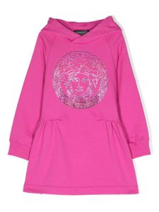 Versace Kids robe strassée à capuche - Rose