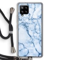 Blauw marmer: Samsung Galaxy A42 5G Transparant Hoesje met koord Blauw marmer: Samsung Galaxy A42 5G Transparant Hoesje met koord