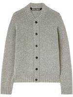 Palm Angels curved-logo wool-blend cardigan - Gris