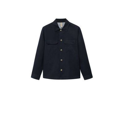 Mango Man regular fit overhemd donkerblauw