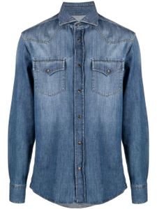 Brunello Cucinelli chemise en jean à coupe slim - Bleu