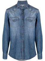 Brunello Cucinelli chemise en jean à coupe slim - Bleu - thumbnail