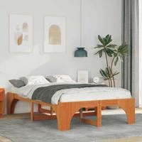Bedframe met opslag Bruin 135 x 190 cm Grenenhout