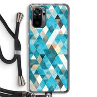 Gekleurde driehoekjes blauw: Xiaomi Redmi Note 10 Pro Transparant Hoesje met koord
