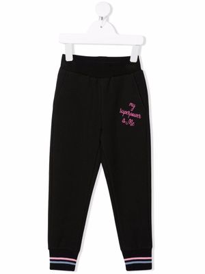 Monnalisa pantalon de jogging à logo imprimé - Noir