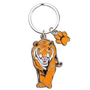 Metalen tijger sleutelhanger 5 cm   -