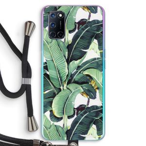 Bananenbladeren: Oppo A92 Transparant Hoesje met koord