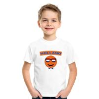 Holland coole Smile Emoticon t-shirt wit kinderen
