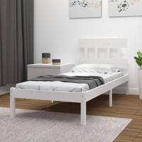 Bedframe massief hout wit 100x200 cm