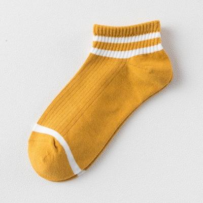 20 Pairs College Wind gestreepte boot sokken vrouwen casual leuke sokken (geel)