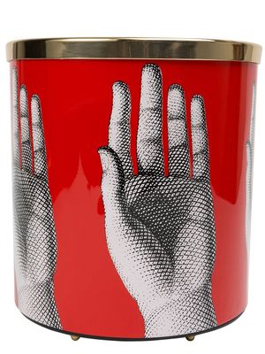 Fornasetti corbeille à papier à mains imprimées - Rouge