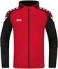 JAKO 6822K Jas Met Kap Performance Kids - Rood/Zwart - 140