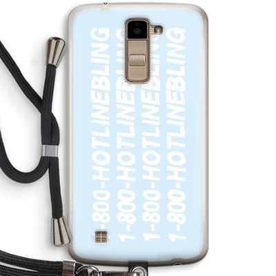 Hotline bling blue: LG K10 (2016) Transparant Hoesje met koord