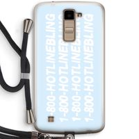 Hotline bling blue: LG K10 (2016) Transparant Hoesje met koord