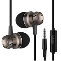 3.5 mm bedrade koptelefoon handsfree headset in ear oortelefoon oordopjes met microfoon voor Xiaomi telefoon MP3 speler laptop (zwart grijs)