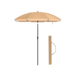 Strandparasol met UPF 50+ UV-bescherming, Taupe / Ø 200 cm