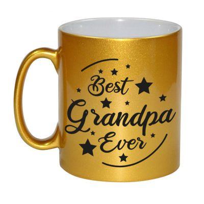 Gouden Best Grandpa Ever cadeau koffiemok / theebeker 330 ml Gouden Best Grandpa Ever cadeau koffiemok / theebeker 330 ml