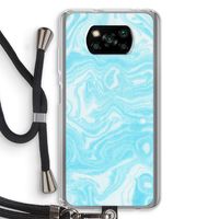 Waterverf blauw: Xiaomi Poco X3 NFC Transparant Hoesje met koord