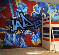 Slaapkamer fotobehang Graffiti aangepaste naam