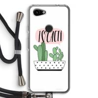 I love cacti: Pixel 3a Transparant Hoesje met koord