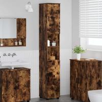 Hoge badkamerkast Gerookt eiken 30 x 35 x 192 cm Bewerkt hout