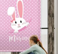 Raambekleding babykamer Schattig konijntje voor meisje met naam