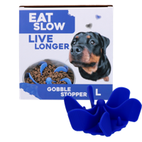Eat Slow Live Longer Gobble Stopper Blauw L