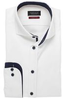 Hatico Modern Fit Overhemd wit, Effen - thumbnail