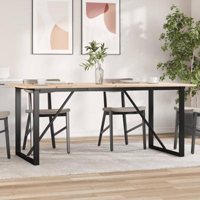 Eettafel O-frame 180x90x75 cm massief grenenhout en staal
