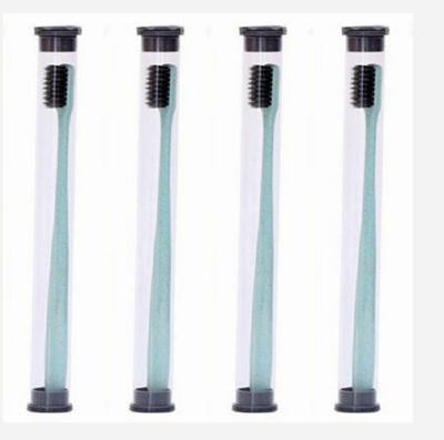 4 stuks/set tarwestro tandenborstel Soft-Bristle tandenborstel bamboe houtskool hoofd 18cm PVC behuizing draagbare verpakking reizen tandenborstel (gr