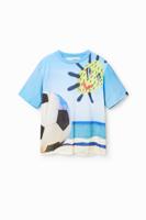 T-shirt met fotografische voetbal - BLUE - 13/14