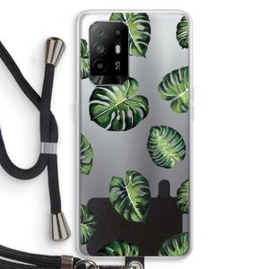 Tropische bladeren: Oppo A94 5G Transparant Hoesje met koord