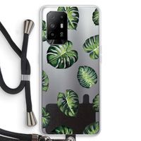 Tropische bladeren: Oppo A94 5G Transparant Hoesje met koord