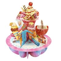 Wenskaart 3D Ice cream Sundaes