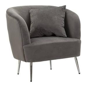 Mauro Ferretti Silvery Fauteuil in zilver en grijs fluweel