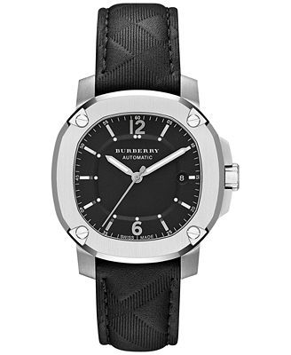 Horlogeband Burberry BBY1209 Leder Antracietgrijs 20mm
