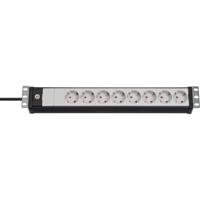 Brennenstuhl premium-line 19-inch stekkerdoos 8-voudig stekkerdoos (zwart/lichtgrijs, 3 meter)