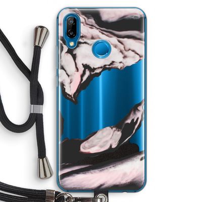 Roze stroom: Huawei P20 Lite Transparant Hoesje met koord
