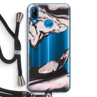 Roze stroom: Huawei P20 Lite Transparant Hoesje met koord