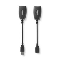 Nedis Actieve USB-Kabel | USB 1.1 | USB-A Male | RJ45 Female | 12 Mbps | 0.20 m | Rond | Vernikkeld | PVC | Koper | Doos - CCGB60EXTBK500 - thumbnail