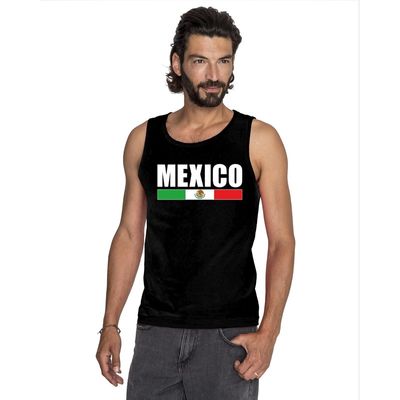 Zwart Mexico supporter singlet shirt/ tanktop heren